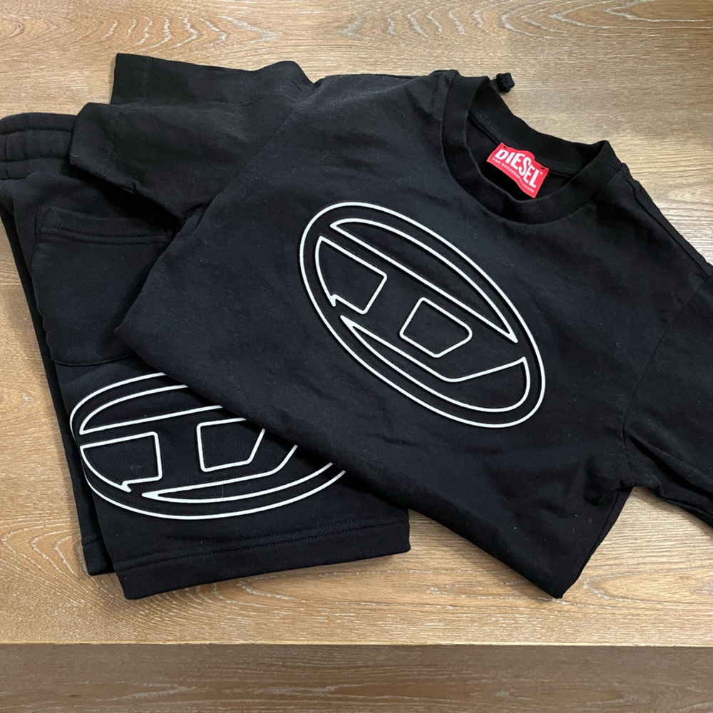 Diesel Black and White Matching Set with Geometric Logo